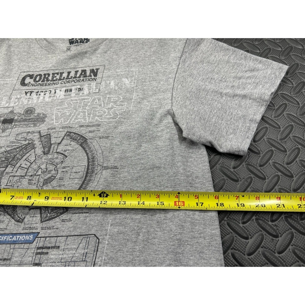 Star Wars Shirt Adult Medium Gray Millennium Falcon Film Casual Men's - Picture 11 of 12
